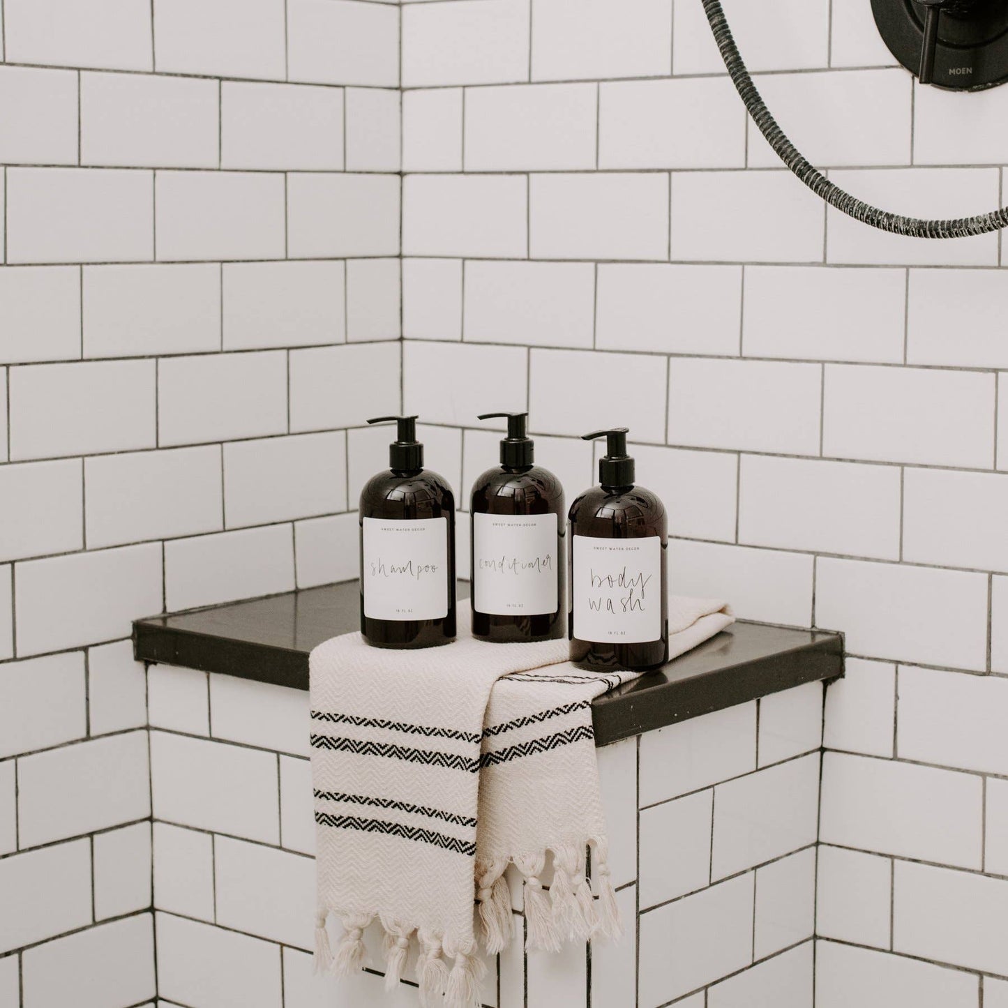 Amber Plastic Conditioner Dispenser - White Label