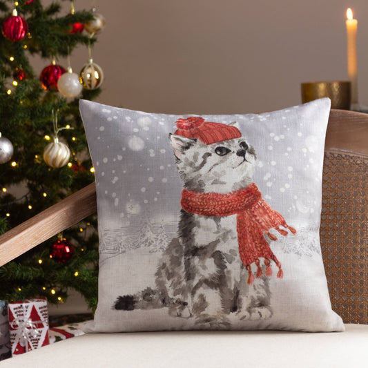 Snowy Cat Cushion