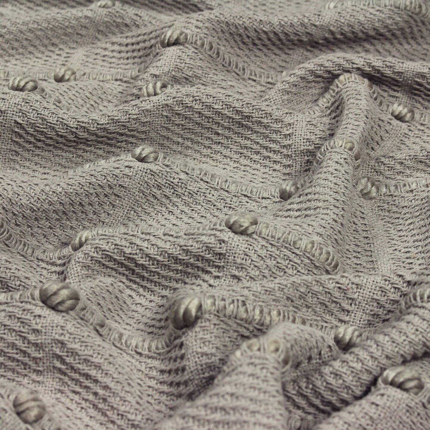 Motti Woven Tufted Stripe Throw Grey