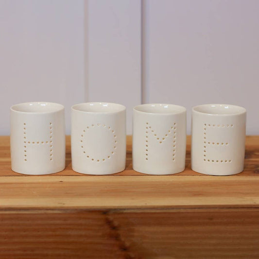 Set of 4 Ceramic Home T Light Holders