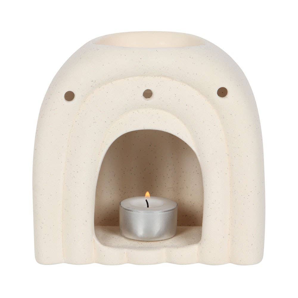 Minimalist Cream Speckle Arch Oil Burner and Wax Warmer