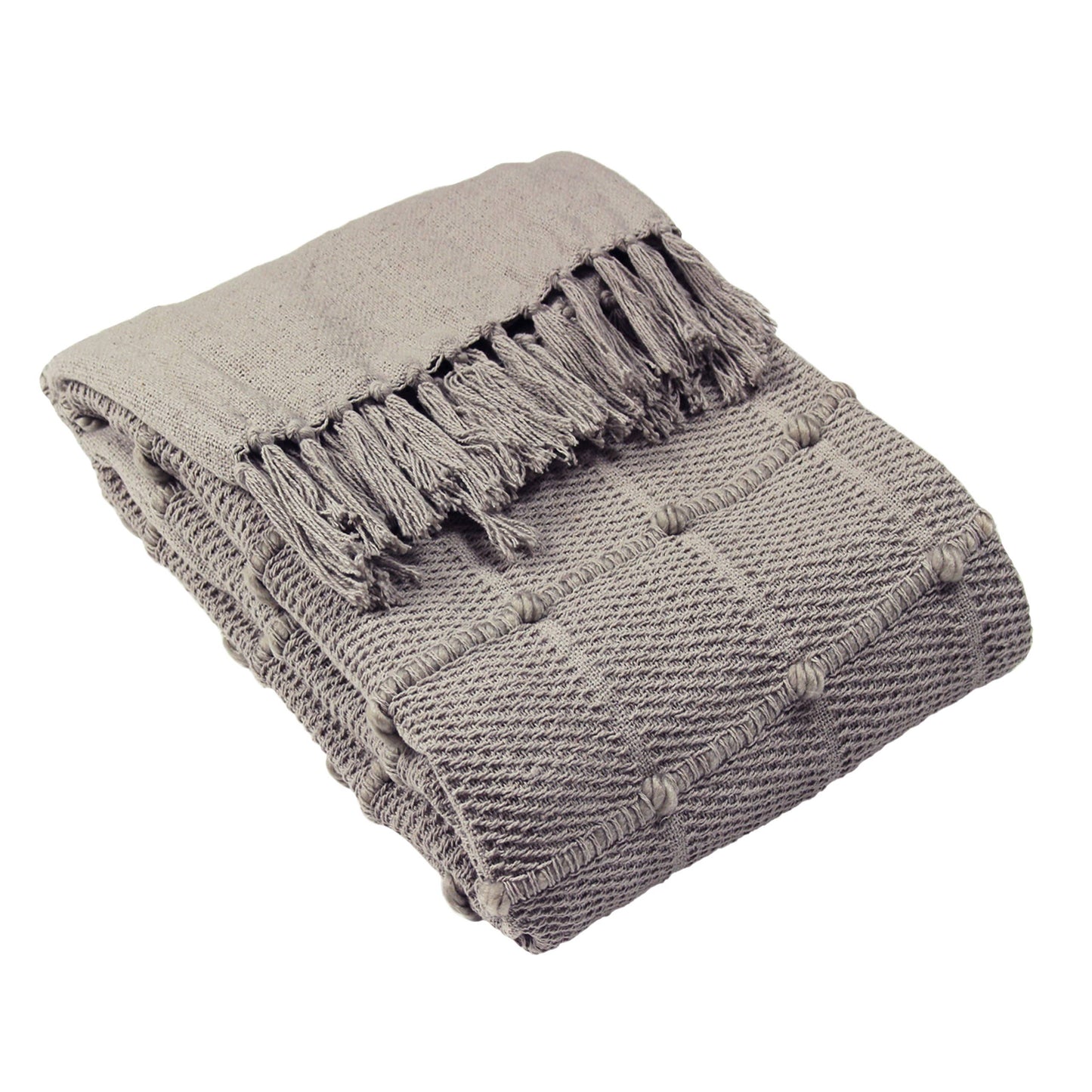 Motti Woven Tufted Stripe Throw Grey