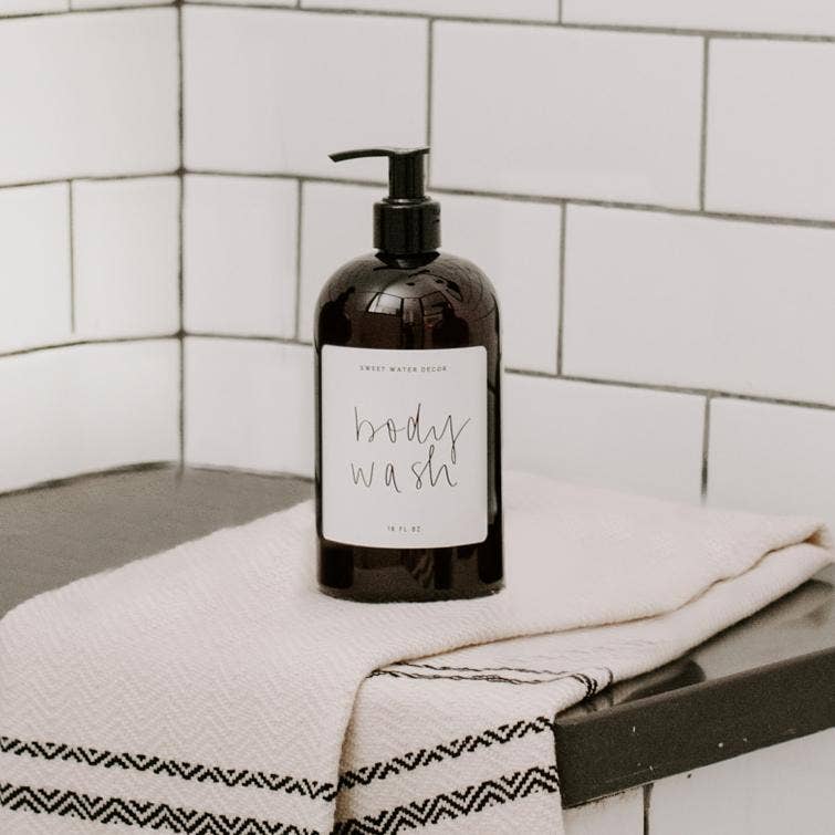 Amber Plastic Body Wash Dispenser - White Label