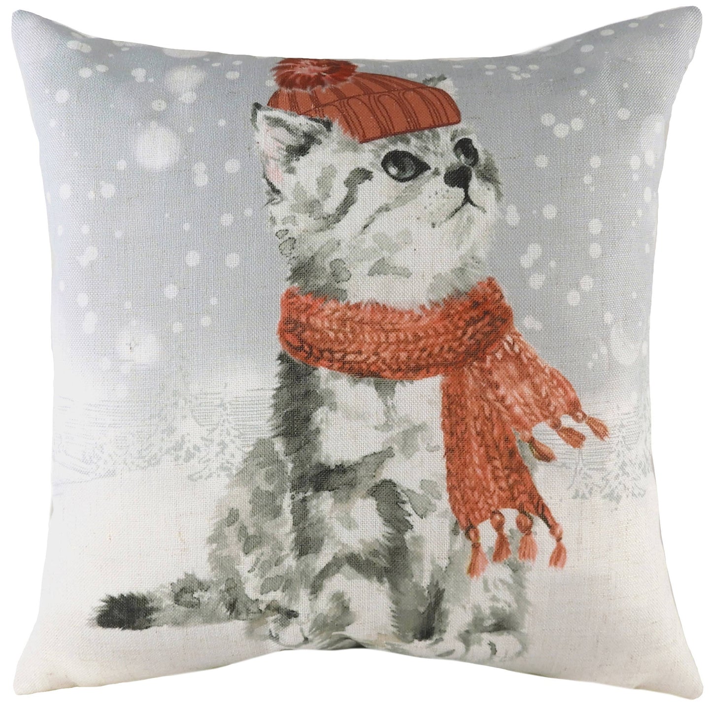 Snowy Cat Cushion