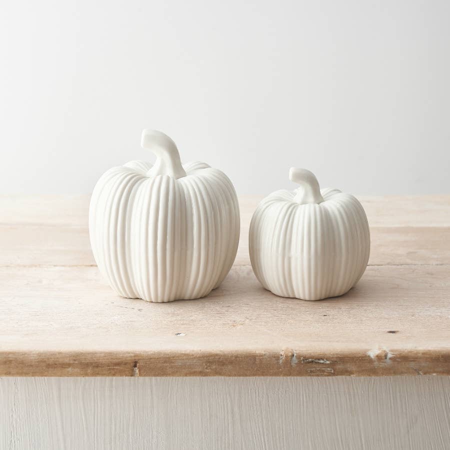 Ribbed Ceramic Pumpkin 9.5cm