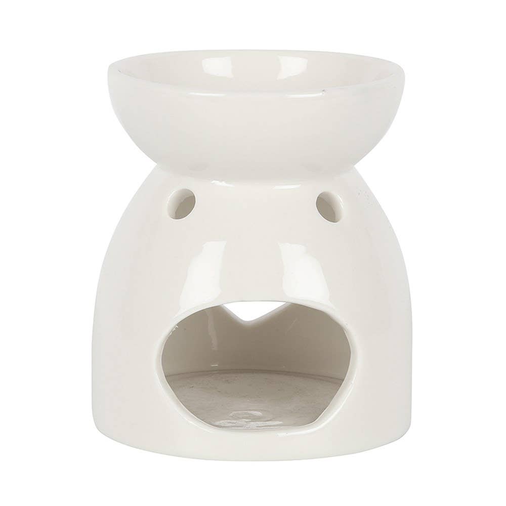 White Heart Cut Out Oil Burner and Wax Warmer