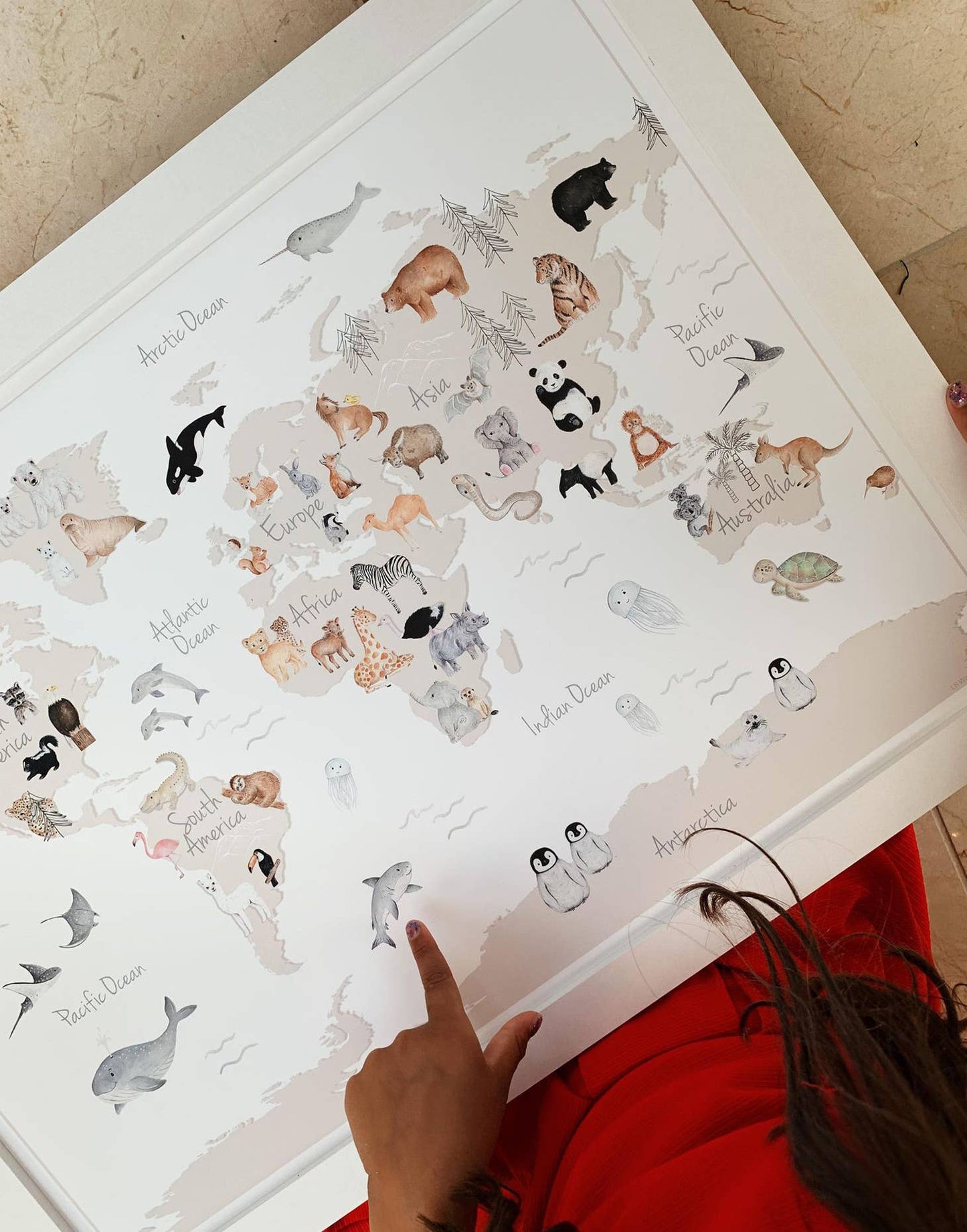 Animal World Map Fine Art Print