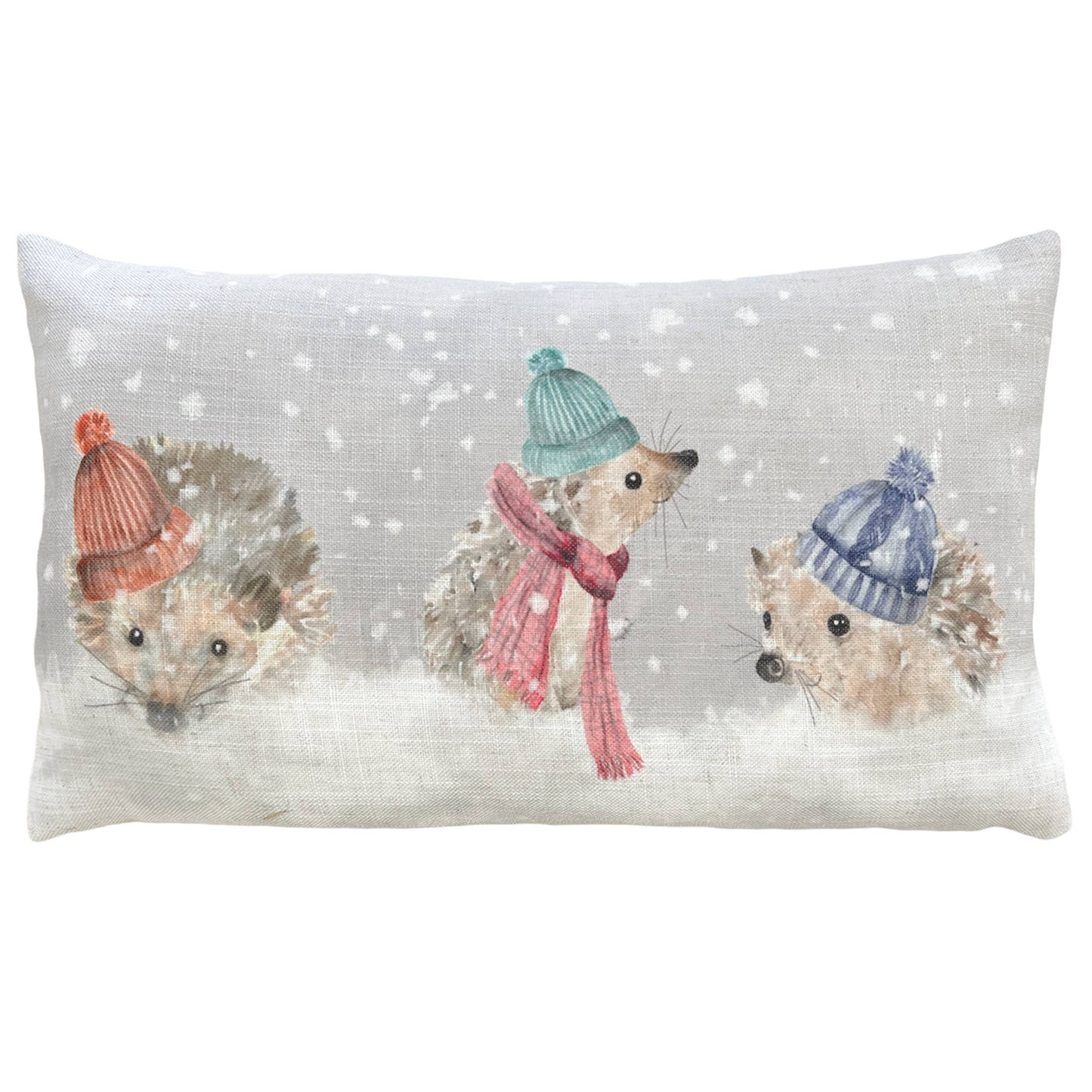 Snowy Hedgehogs Cushion